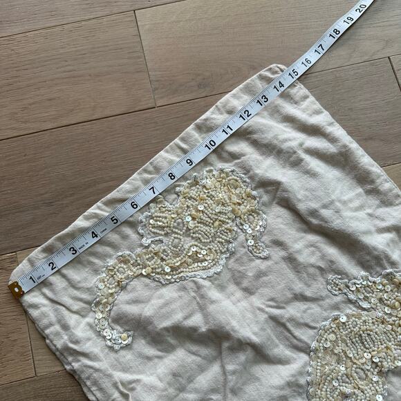 Set of 2 Linen Mother of Peal Seahorse and Starfish Pillow Covers 15x15 - Picture 7 of 8